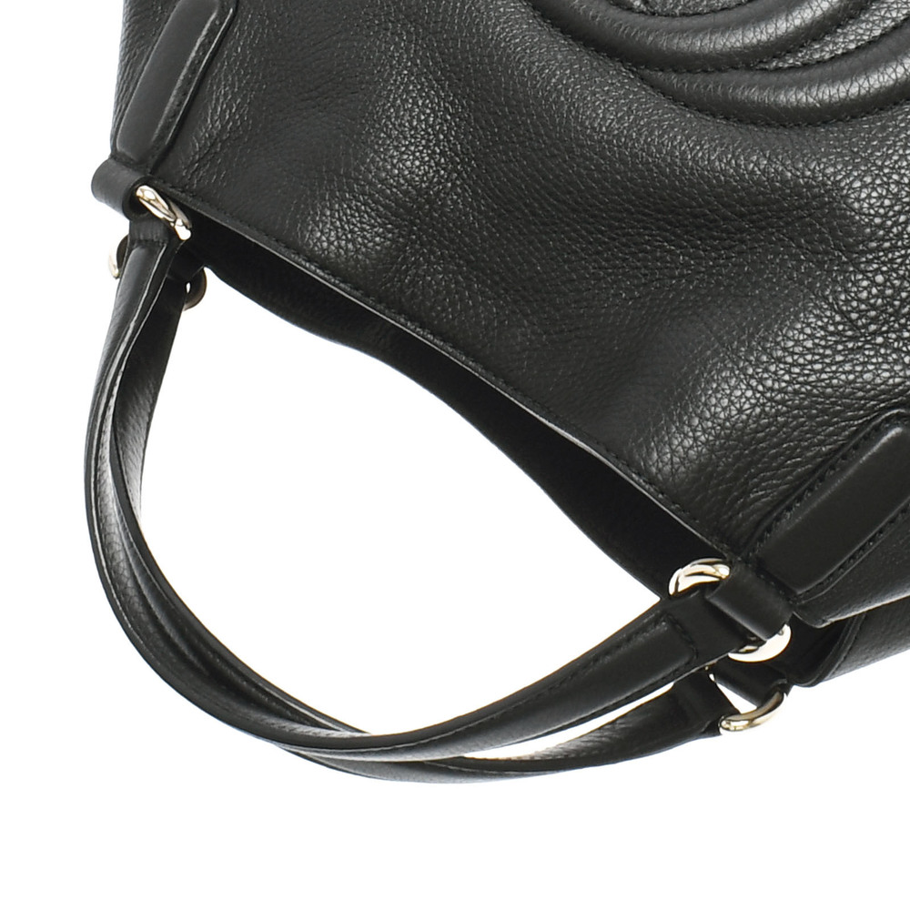 Gucci Soho Interlocking GG Tote Bag Black Leather Handbag - Picture 3 of 9